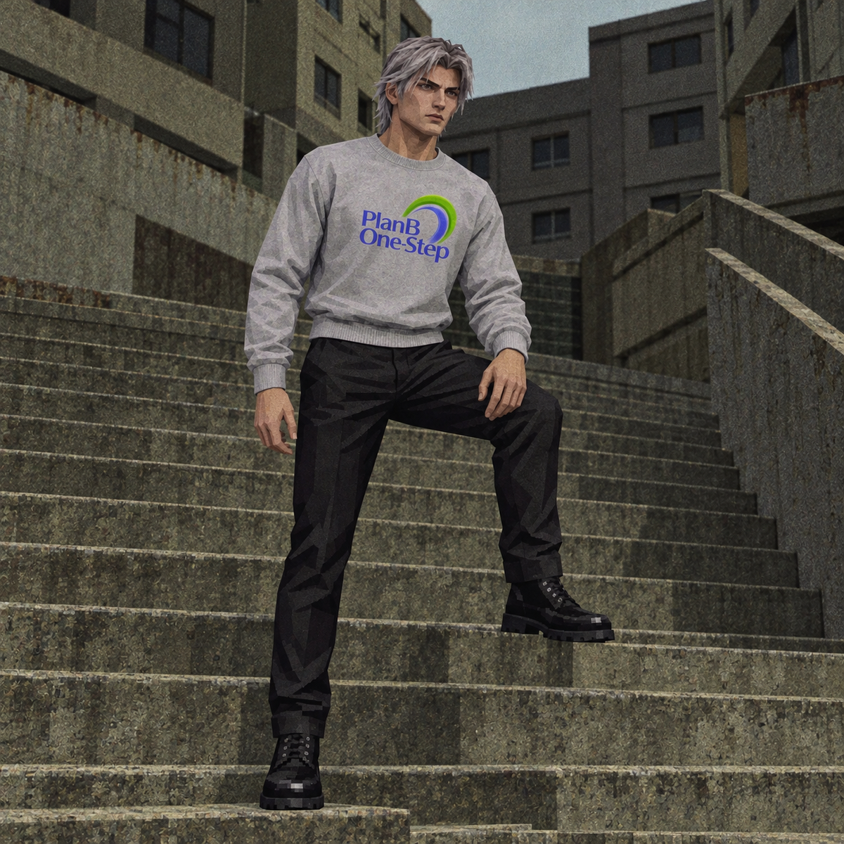 OFF-LABEL character wearing Plan B